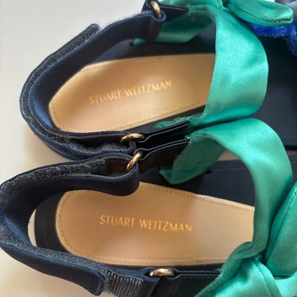 Stuart Weitzman Bandeau Sport Sandal Teva Style Satin Bow Strap Size 7.5 Adjusts - Picture 5 of 10